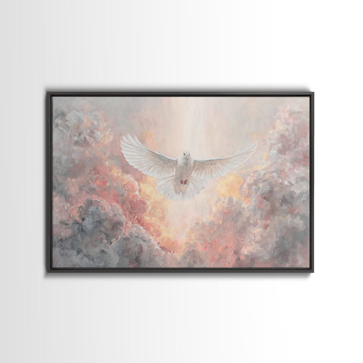 Dove Of Peace | Framed Canvas Print | Christian Art Canvas | Christian Wall Art | Christmas Art | Christian Christmas Art | Christian Decor