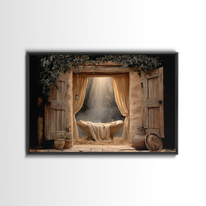 Radiant Messiah | Framed Canvas Print | Christian Christmas Art | Christian Wall Art | Jesus Painting | Christian Art Canvas