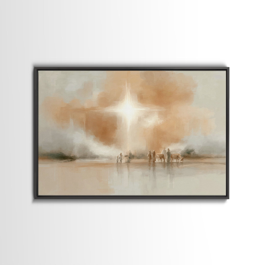 Star Of Promise | Framed Canvas Print | Christian Christmas Art | Christmas Wall Art | Christian Art Canvas | Christmas Art Work