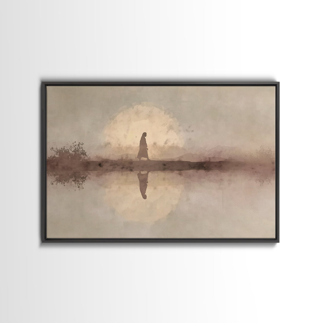 Solitude Of Faith – Framed Canvas Print – Christian Wall Art – Christian Art Canvas – Jesus Painting – Christian Gift Ideas – Christmas Art