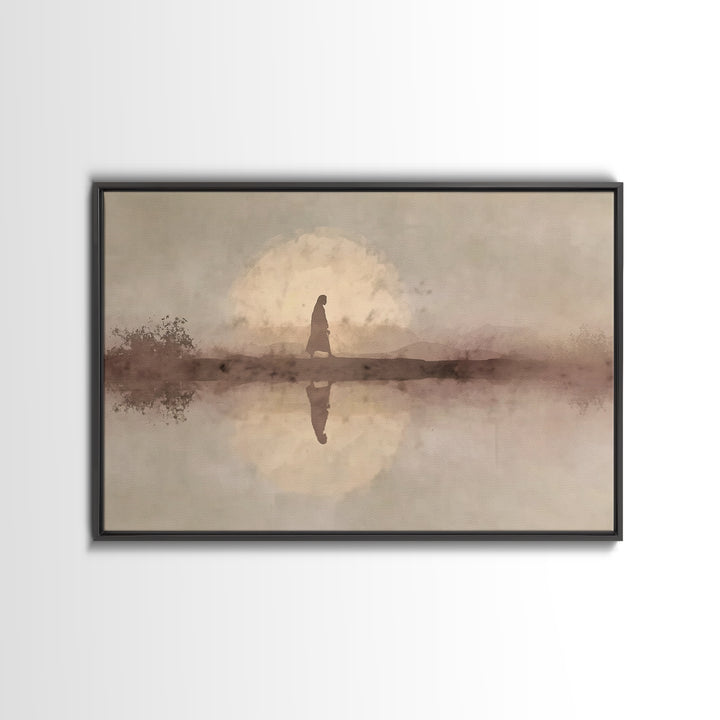 Solitude Of Faith – Framed Canvas Print – Christian Wall Art – Christian Art Canvas – Jesus Painting – Christian Gift Ideas – Christmas Art