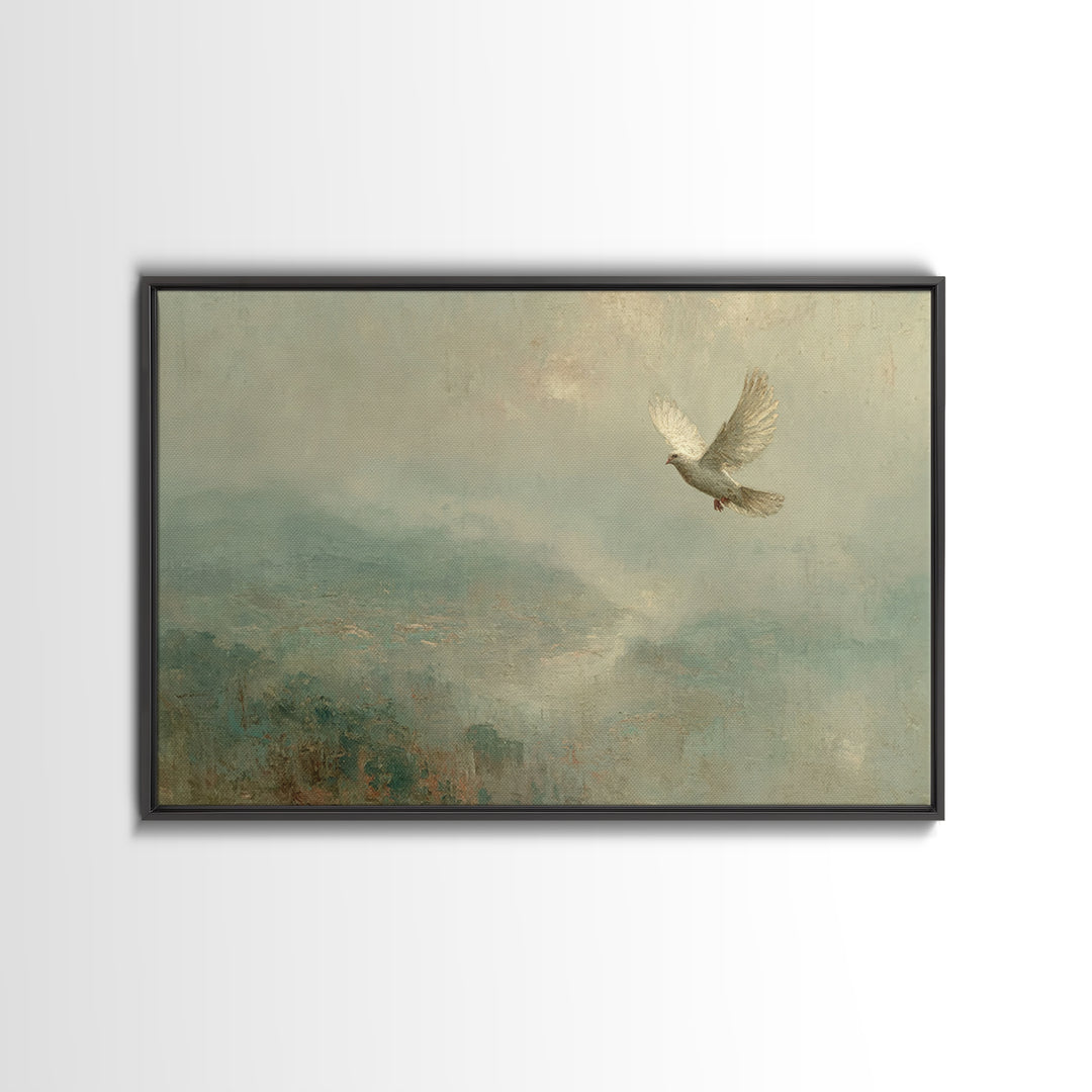 Wings Of Peace | Framed Canvas Print | Christian Wall Art | Christian Art Print | Christian Decor | Christmas Wall Art | Christian Art Canv