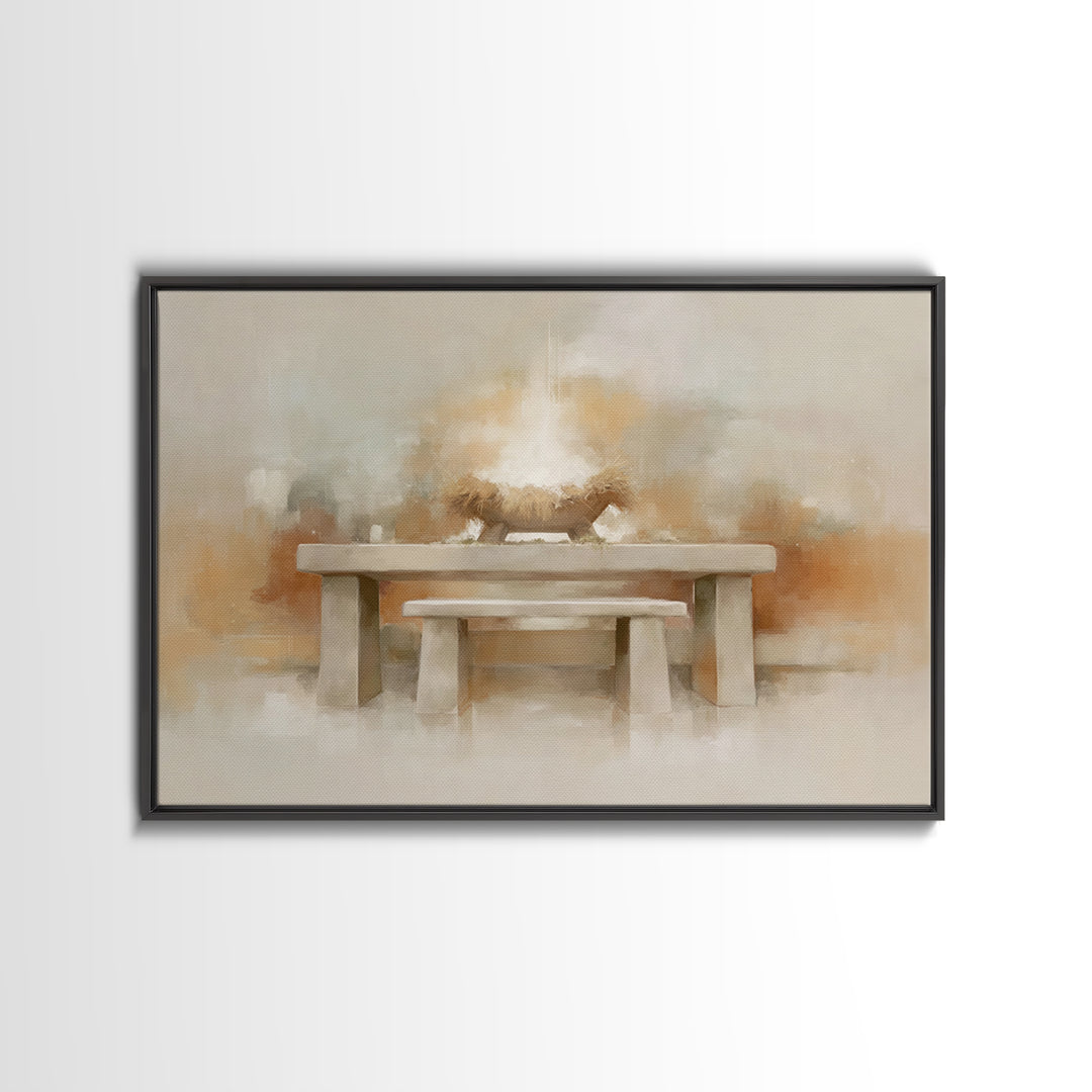 Radiant Nativity – Framed Canvas Print – Christian Art – Christian Wall Art – Christmas Art Prints – Christian Christmas Art – Christian Ca
