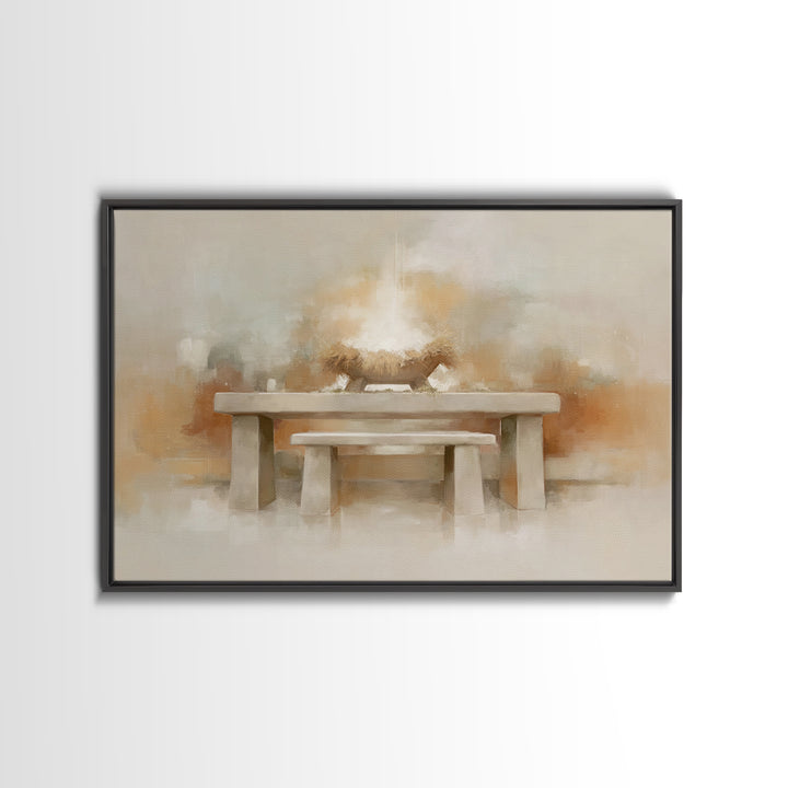 Radiant Nativity – Framed Canvas Print – Christian Art – Christian Wall Art – Christmas Art Prints – Christian Christmas Art – Christian Ca