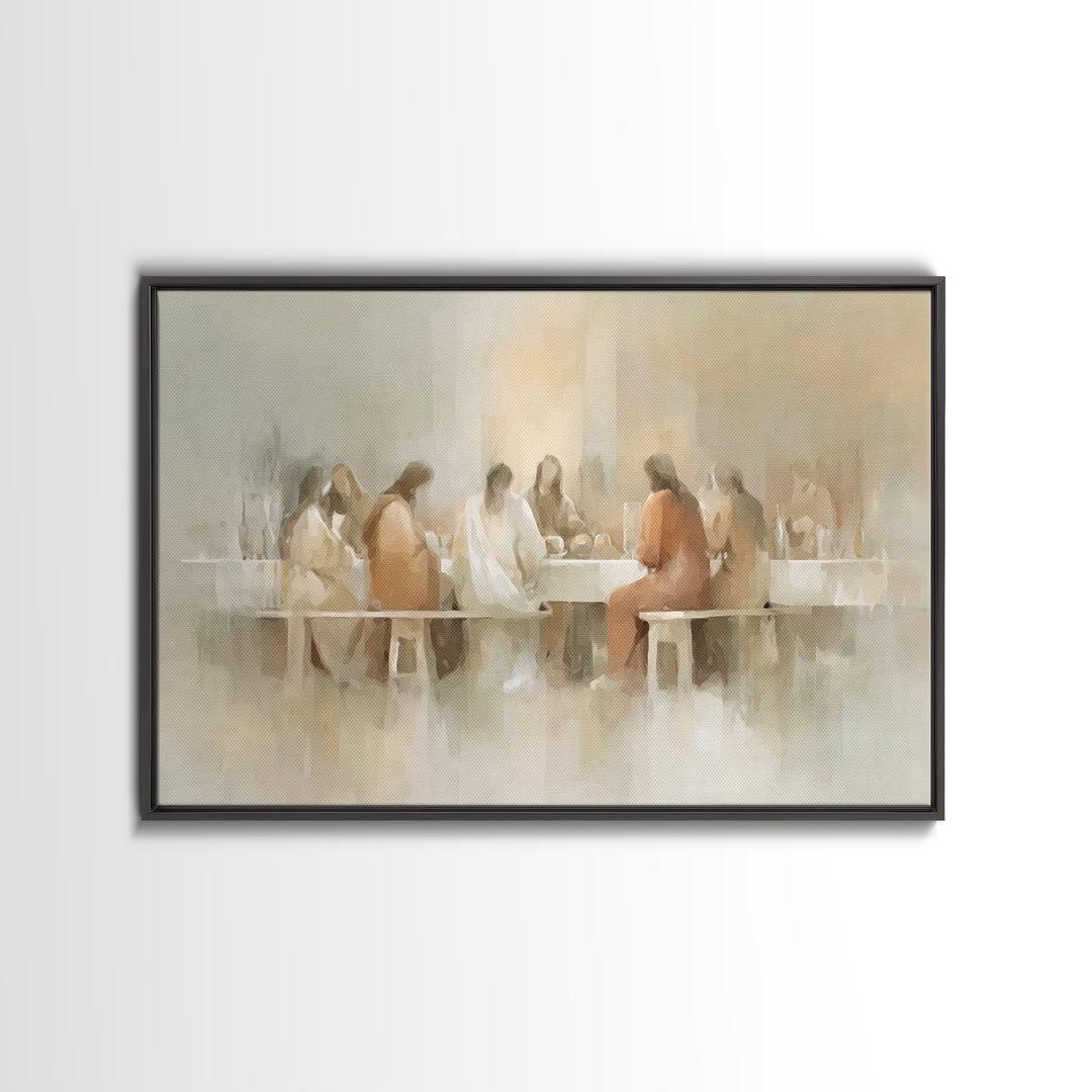 Sacred Table Moment | Framed Canvas Print | Christian Art Canvas | Christian Wall Art | Modern Christian Art | Christian Painting | Christi