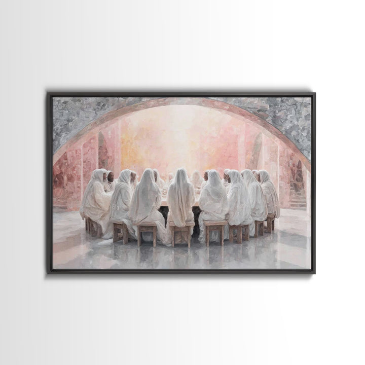 Holy Gathering Light, Framed Canvas Print, Christian Art Canvas, Christian Wall Art, Christian Paintings, Christmas Art, Christian Decor