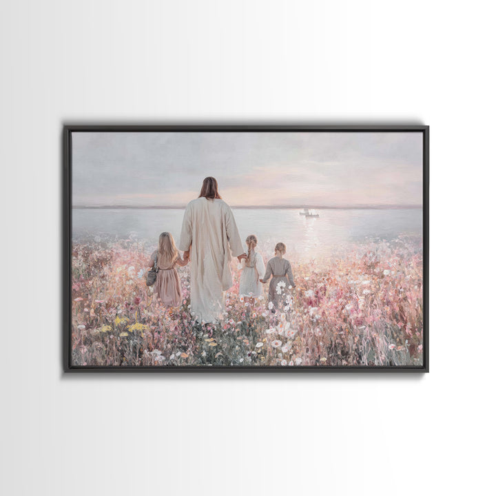 Fields Of Mercy | Framed Canvas Print | Christian Art Canvas | Christian Christmas Art | Jesus Painting | Modern Christian Art