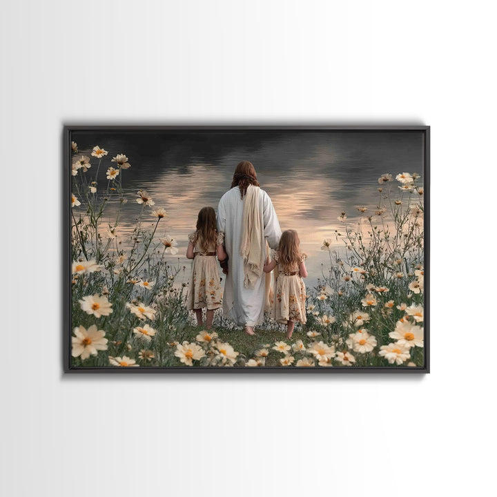 Silent Flock | Framed Canvas Print | Christian Decor For Home | Christian Art Print | Christmas Wall Art | Jesus Christmas Art