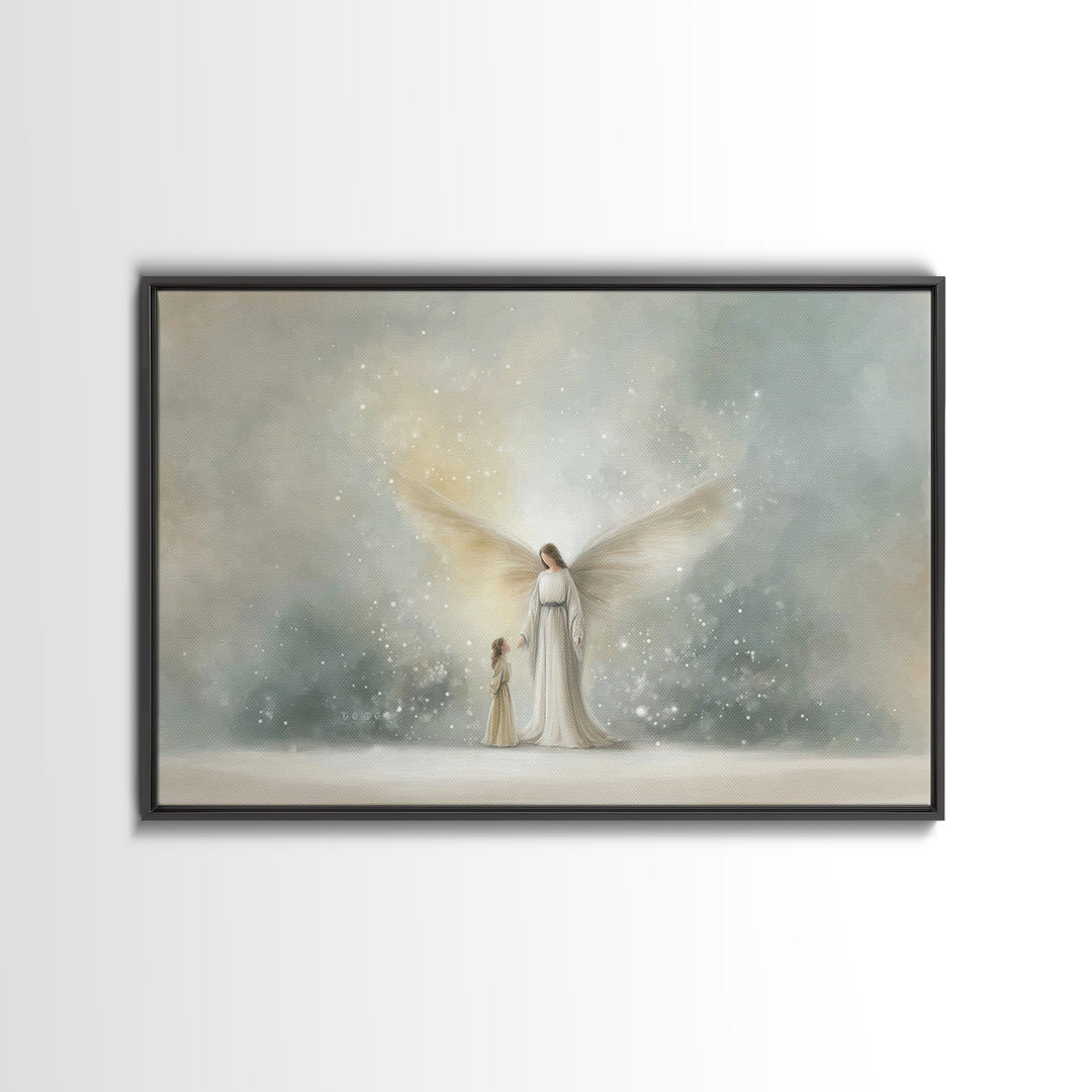 Heavenly Child – Framed Canvas Print – Christian Wall Art – Jesus Painting – Christian Art Canvas – Christian Christmas Art – Christian Gif