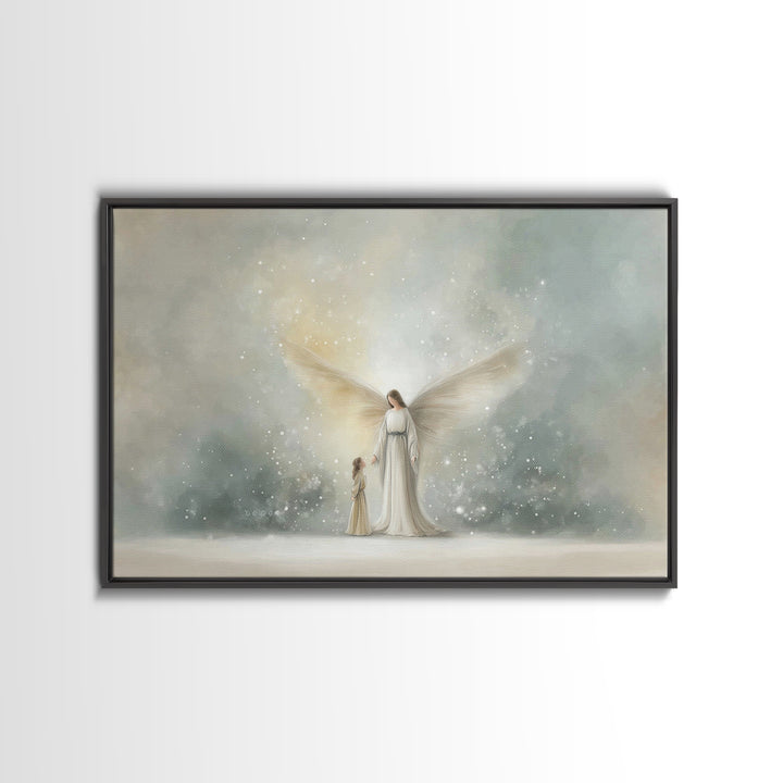 Heavenly Child – Framed Canvas Print – Christian Wall Art – Jesus Painting – Christian Art Canvas – Christian Christmas Art – Christian Gif