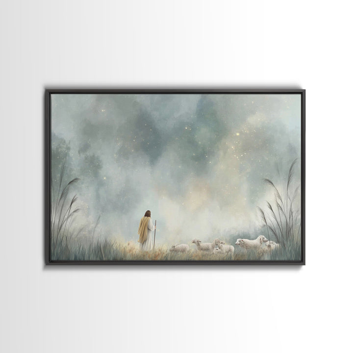 Cross On The Hill – Framed Canvas Print – Christian Wall Art – Christmas Art Prints – Christian Art Canvas – Subtle Christian Art