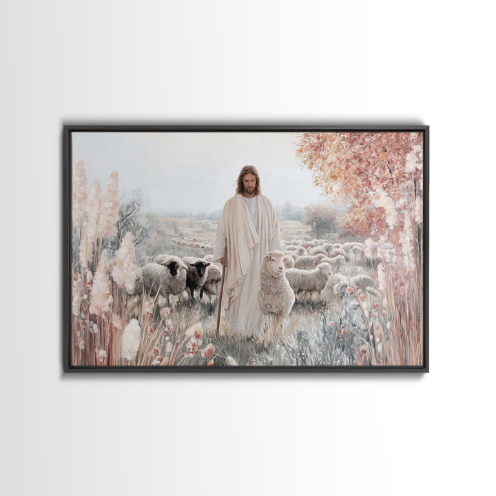 Morning Renewal, Framed Canvas Print, Christian Art Painting, Christmas Wall Art, Christian Art Print, Blue Christian Art