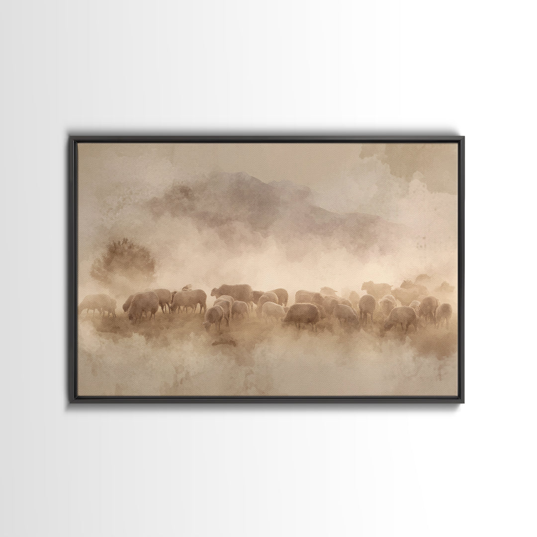 Softened Glory | Framed Canvas Print | Christian Art Gift | Minimalist Christian Art | Christian Art Canvas | Christmas Canvas Wall Art