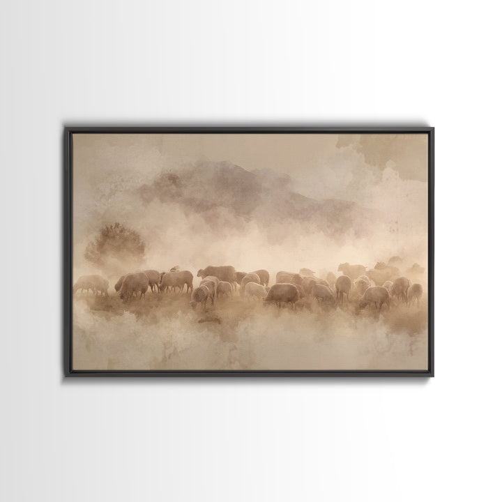 Softened Glory | Framed Canvas Print | Christian Art Gift | Minimalist Christian Art | Christian Art Canvas | Christmas Canvas Wall Art