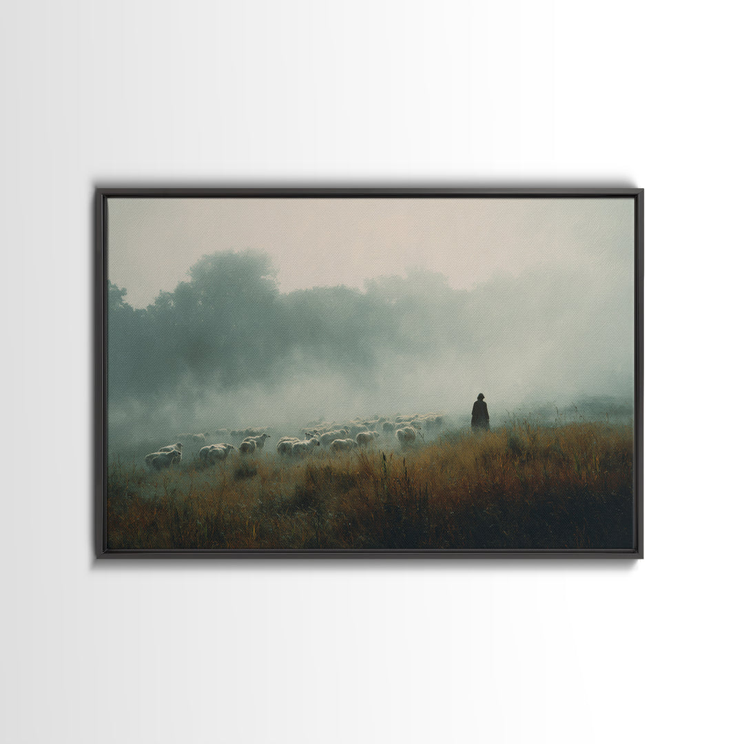 Path Of Faith, Framed Canvas Print, Jesus Painting Canvas, Christian Wall Art, Modern Christian Art, Christian Christmas Art
