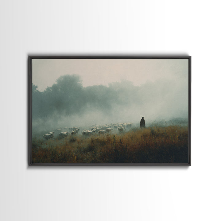 Path Of Faith, Framed Canvas Print, Jesus Painting Canvas, Christian Wall Art, Modern Christian Art, Christian Christmas Art