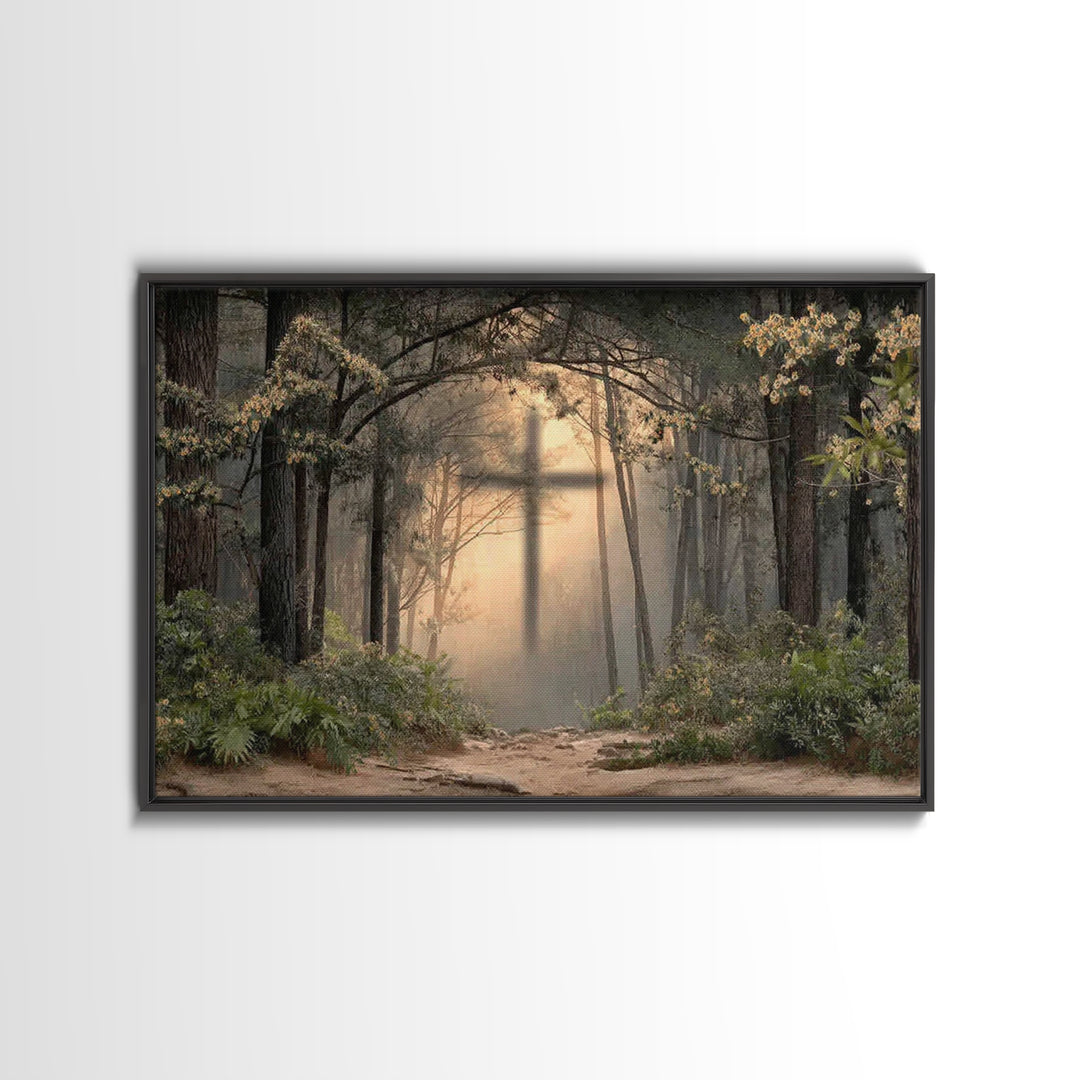 Sacred Path – Framed Canvas Print – Christian Art Work – Jesus Canvas Art – Christian Christmas Decorations – Modern Christian Painting