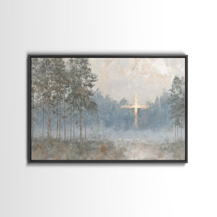 Woodland Peace – Framed Canvas Print – Jesus Painting – Christian Wall Art – Moody Christian Art – Christian Art Canvas – Large Christian P