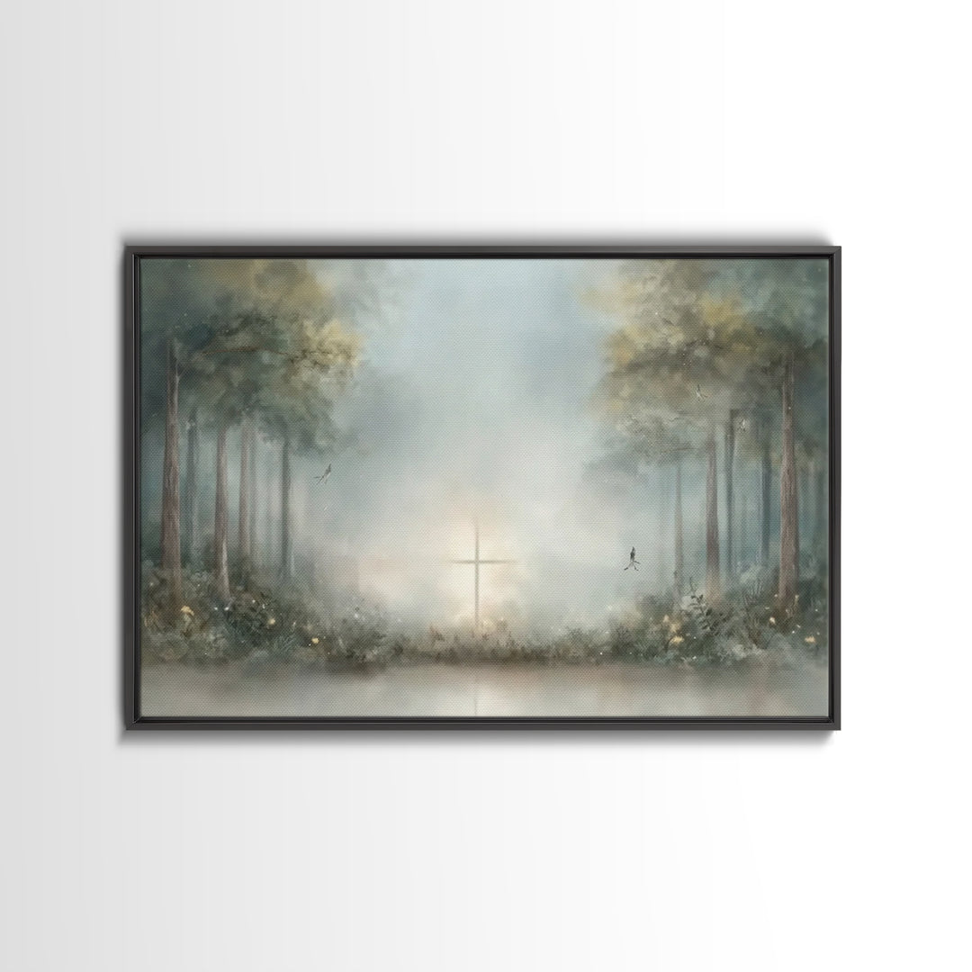 Holy Supper Glow – Framed Canvas Print – Christian Art Canvas – Jesus Painting – Christian Wall Art – Christian Christmas Art – Vintage Chr