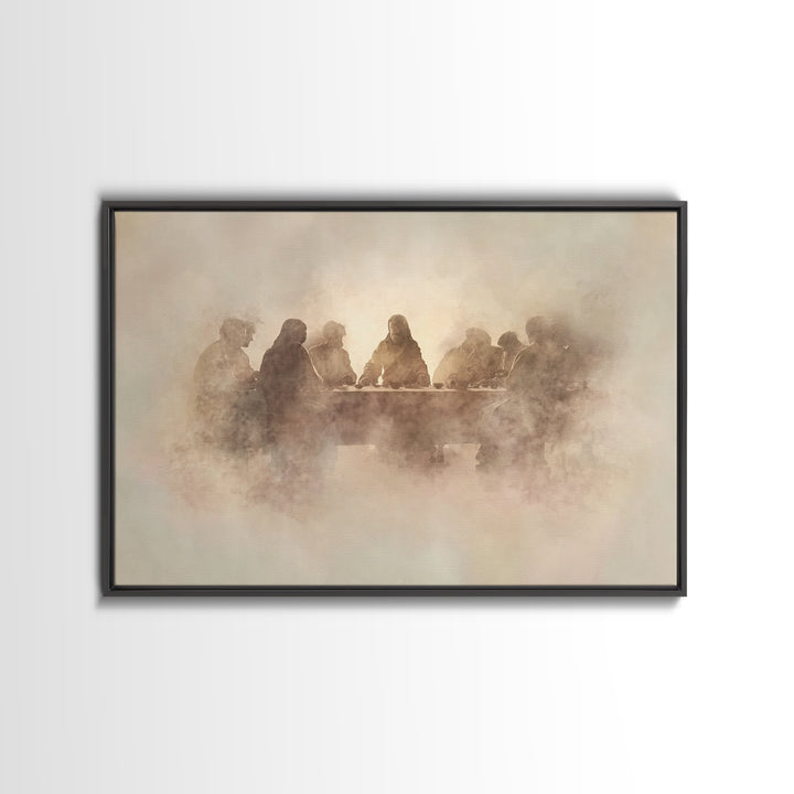 Gentle Flock Calm, Framed Canvas Print, Christian Wall Art, Christian Art Canvas, Subtle Christian Art, Christmas Art, Christian Decoration