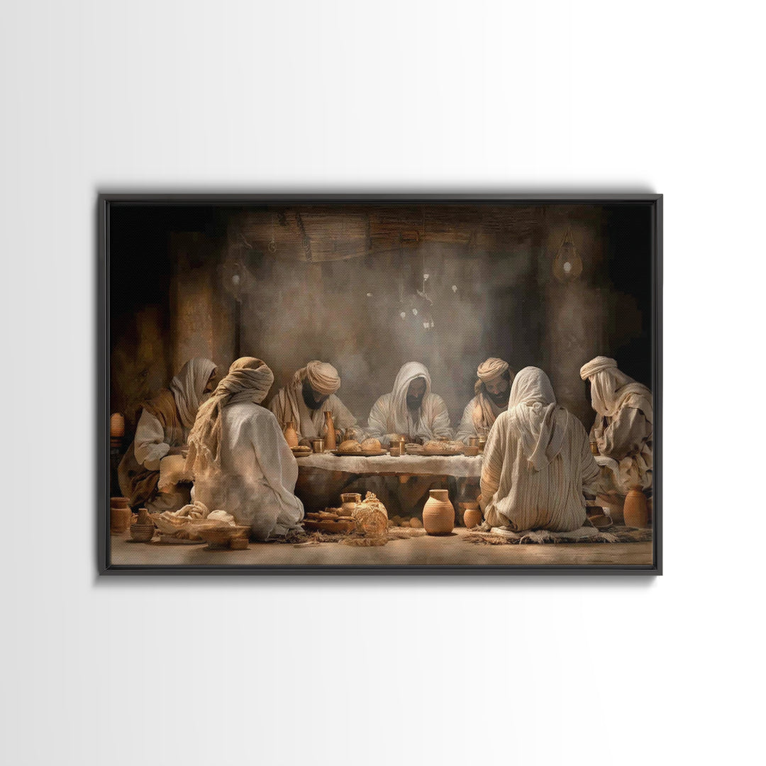Starry Flock Night, Framed Canvas Print, Christian Wall Art, Christian Art Canvas, Christmas Art Prints, Christian Christmas Art, Subtle Ch