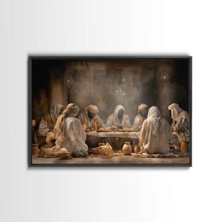 Starry Flock Night, Framed Canvas Print, Christian Wall Art, Christian Art Canvas, Christmas Art Prints, Christian Christmas Art, Subtle Ch