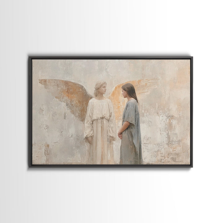 Angels In Light – Framed Canvas Print – Christian Wall Art – Christian Christmas Art – Christian Art Canvas – Christmas Wall Art – Christia