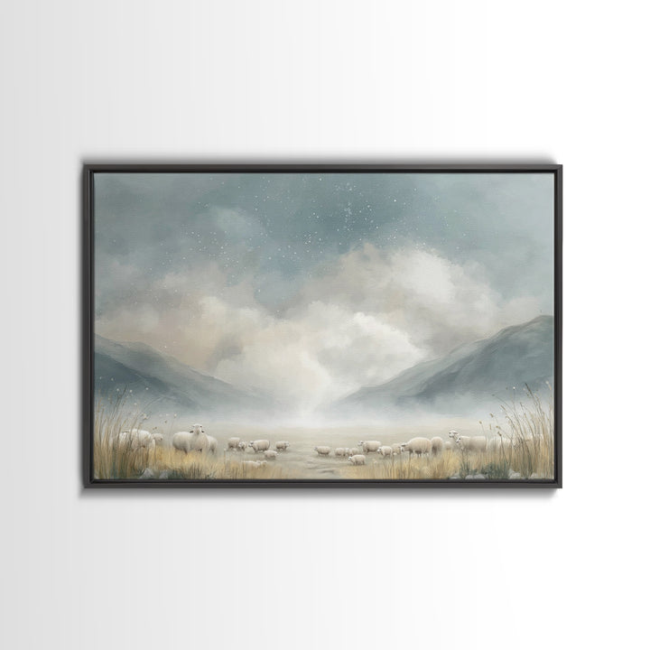Forest Path Hope – Framed Canvas Print – Jesus Painting – Christian Art Canvas – Christian Wall Art – Moody Christian Art – Christian Gift