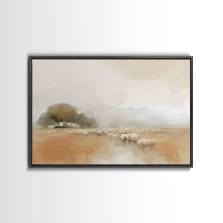Blue Mist Glory | Framed Canvas Print | Christian Art Canvas | Christian Wall Art | Jesus Painting | Christian Gift | Subtle Christian Art