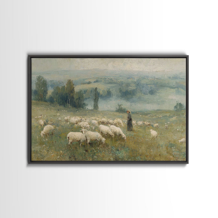 Garden Light Path, Framed Canvas Print, Christian Wall Art, Christian Art Canvas, Jesus Painting, Christian Art, Christian Gift Ideas