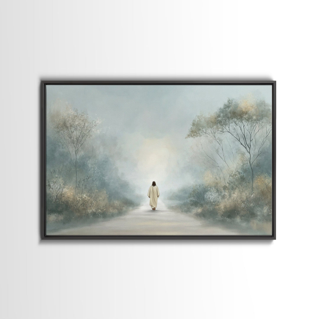 Soft Shepherd Calm – Framed Canvas Print – Christian Art Print – Christian Christmas Art – Jesus Wall Art – Minimalist Christian Art – Chri