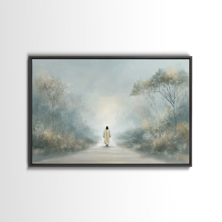 Soft Shepherd Calm – Framed Canvas Print – Christian Art Print – Christian Christmas Art – Jesus Wall Art – Minimalist Christian Art – Chri