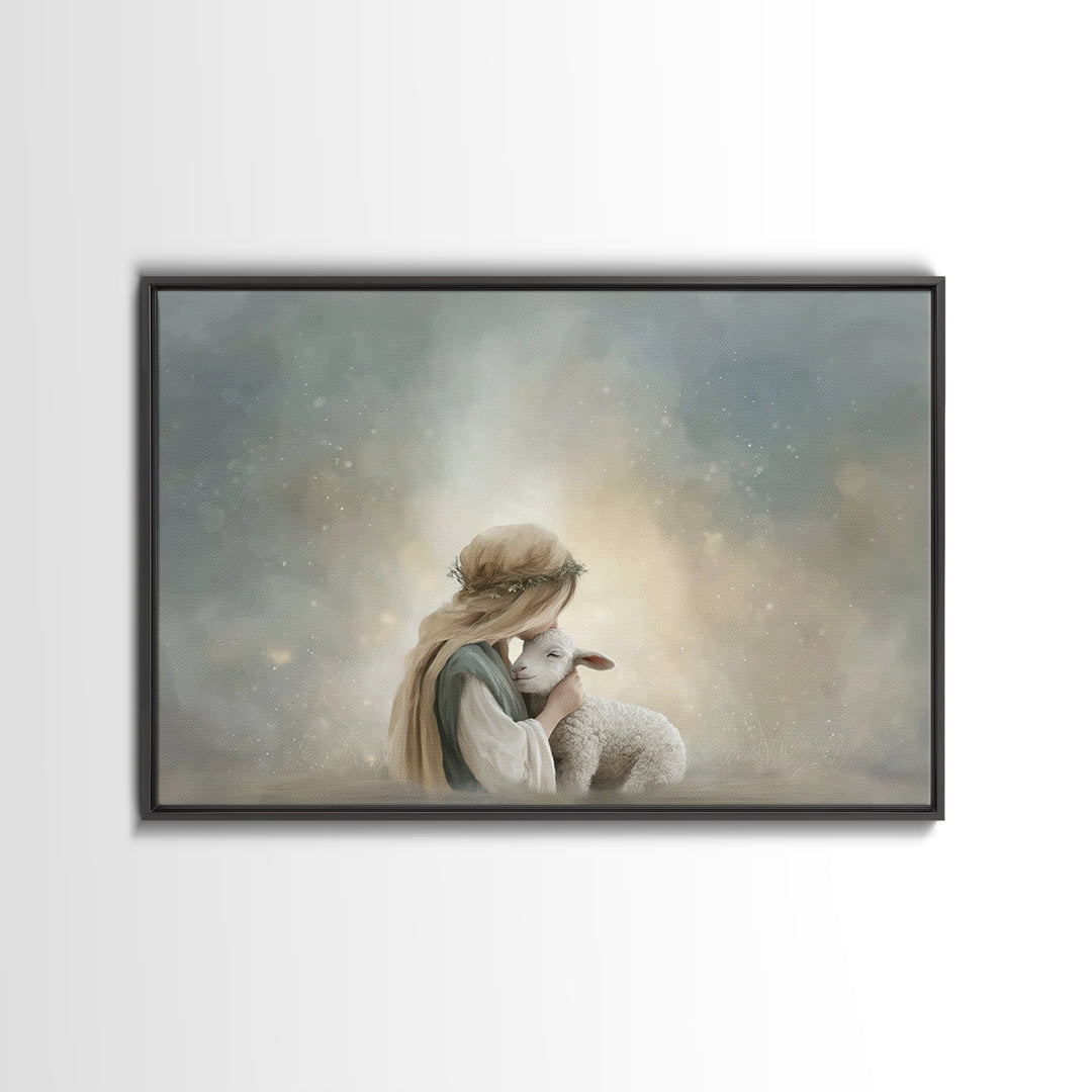 Springtime Path Of Grace, Framed Canvas Print, Christian Art Canvas, Jesus Painting, Christian Wall Art, Christian Art Print, Unique Christ