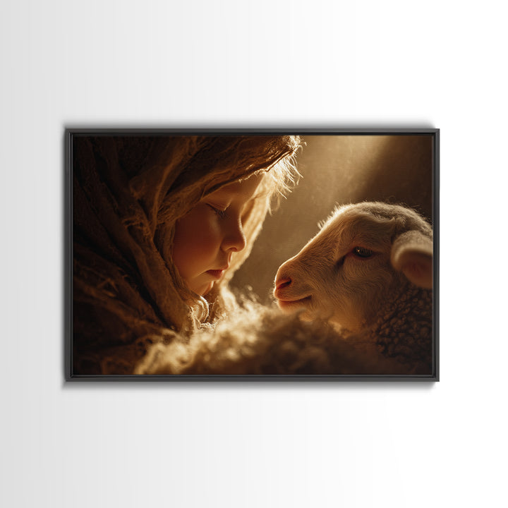 Garden Day Of Peace – Framed Canvas Print – Christian Art – Christian Art Canvas – Christian Wall Art – Jesus Painting – Vintage Christian