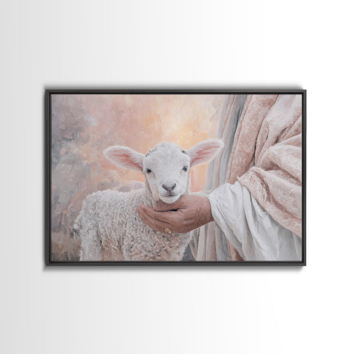 Soft Meadow Guidance – Framed Canvas Print – Christian Art – Jesus Painting – Christian Art Canvas – Christian Wall Art – Christian Art Pri
