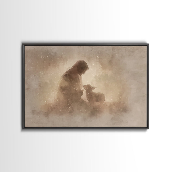 Dawnlight Sanctuary, Framed Canvas Print, Christian Art, Christian Art Canvas, Christian Wall Art, Jesus Painting, Modern Christian Art