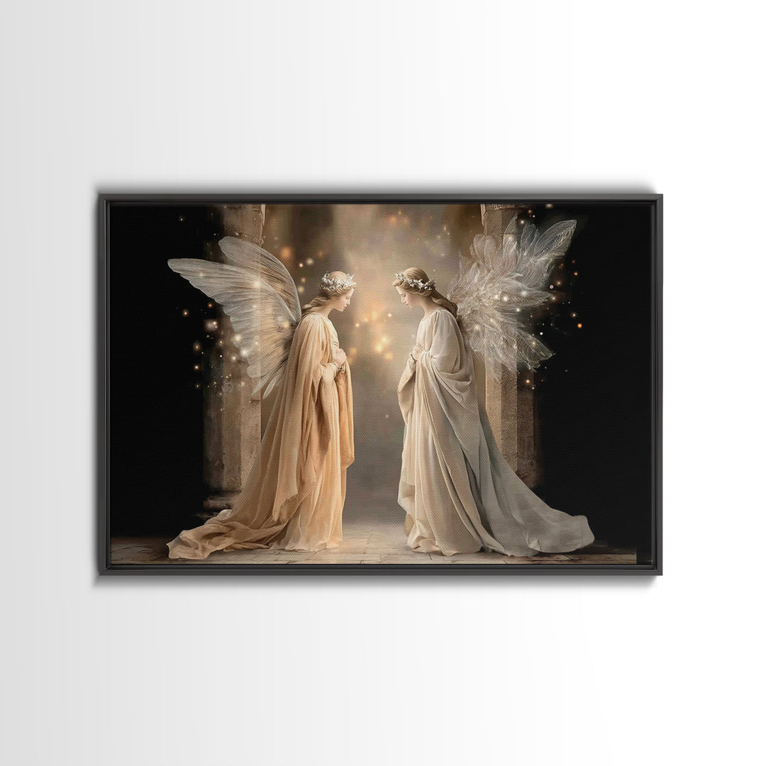 Angelic Reverence | Framed Canvas Print | Christian Art | Christian Art Canvas | Modern Christian Art | Christian Wall Art | Christian Chri