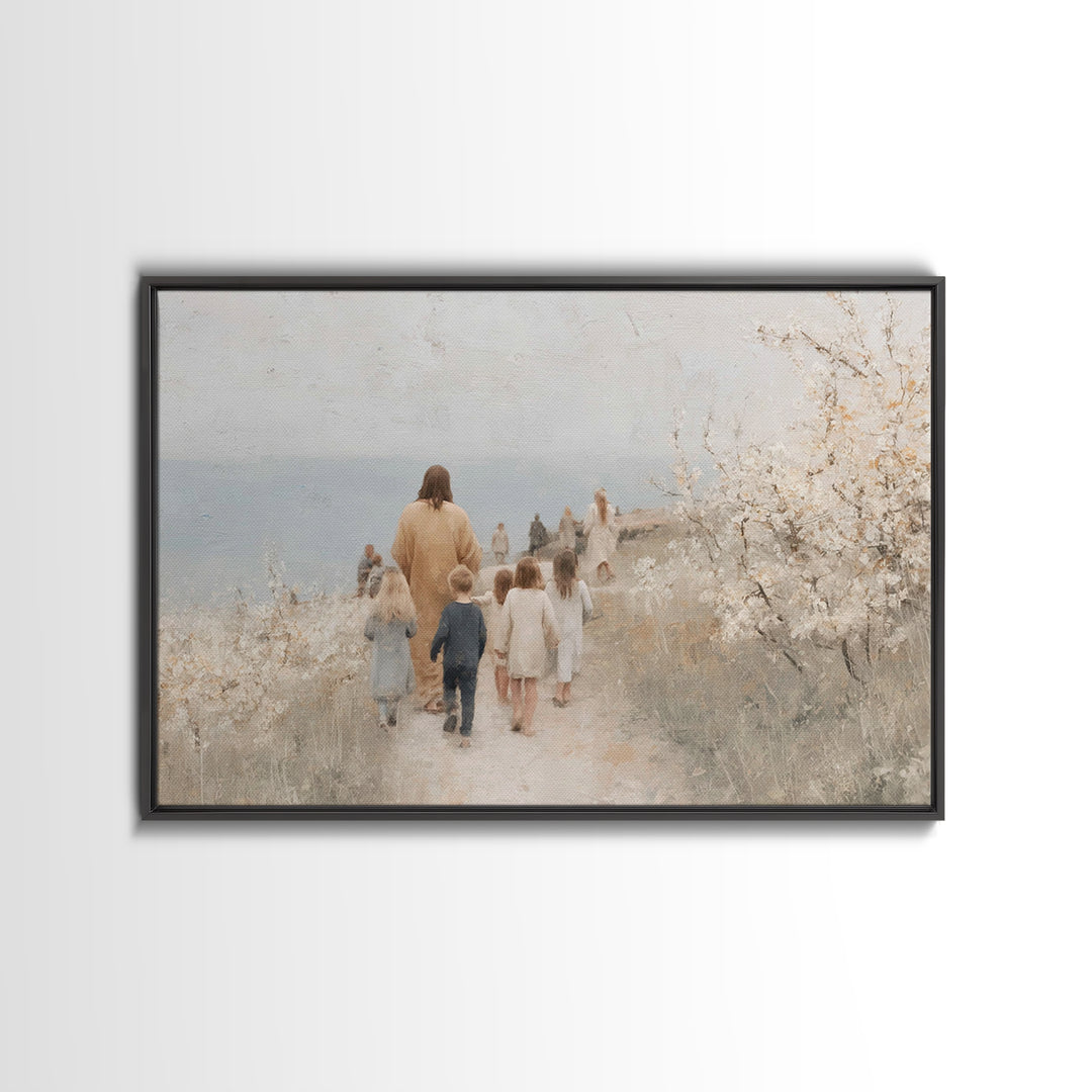 Pastoral Grace – Framed Canvas Print – Christian Wall Art – Jesus Painting – Christian Art Canvas – Christmas Art – Christian Decor