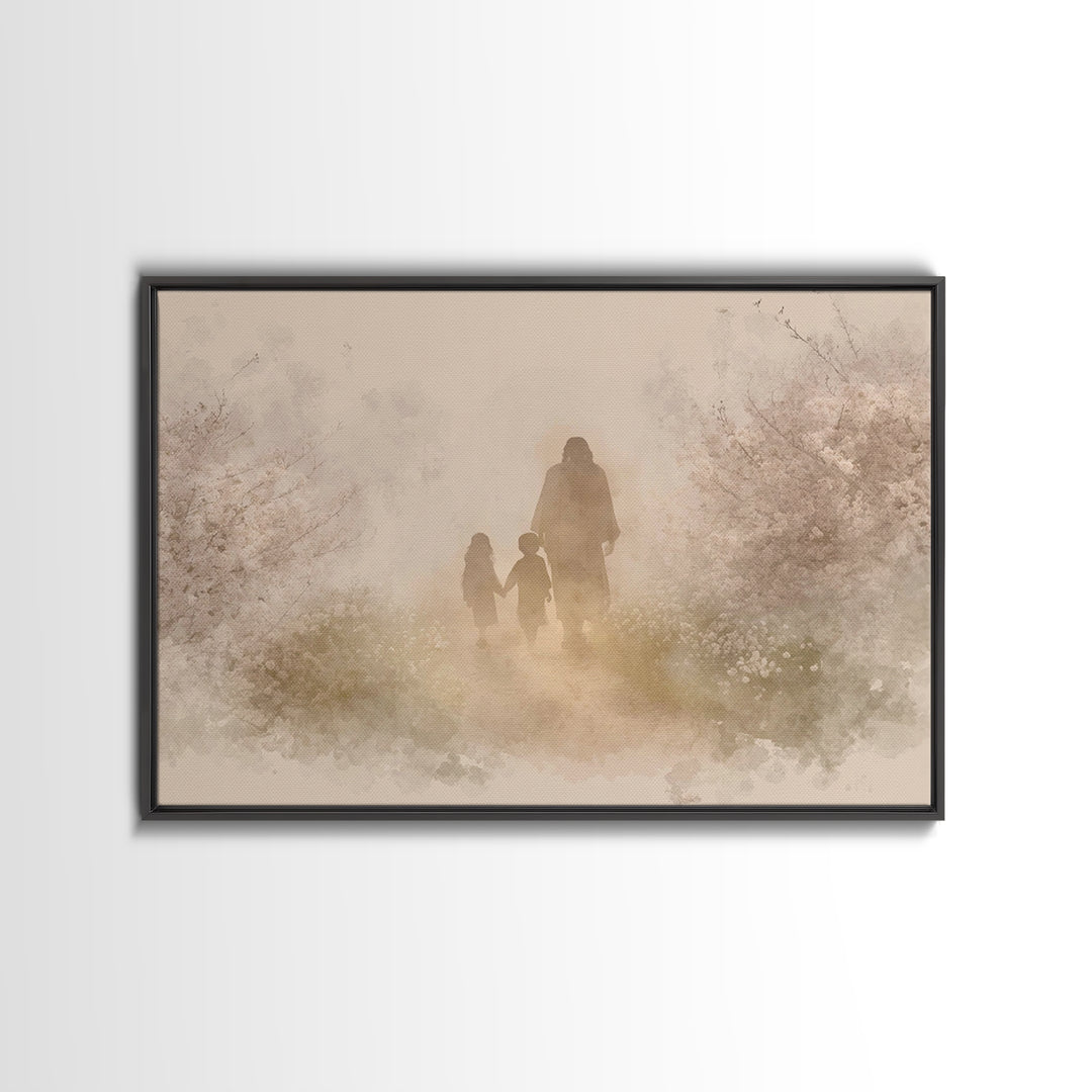 Winter Angel Light | Framed Canvas Print | Christian Wall Art | Christian Art Canvas | Christmas Wall Art | Christian Decorations | Moody C