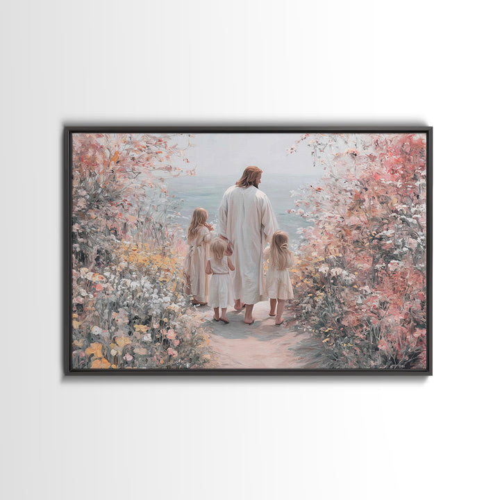 Heavenly Watcher, Framed Canvas Print, Christian Art Print, Christian Wall Art, Christmas Art Framed, Unique Christian Art, Christian Gift