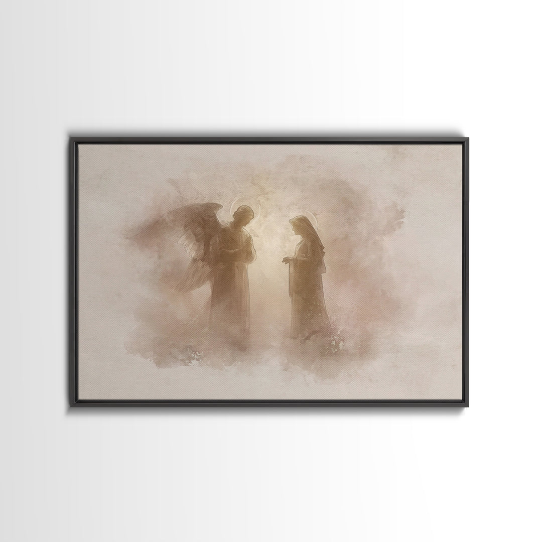 Sacred Encounter, Framed Canvas Print, Christian Wall Art, Subtle Christian Art, Christian Art Canvas, Vintage Christian Art, Christian Chr