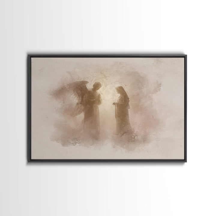 Sacred Encounter, Framed Canvas Print, Christian Wall Art, Subtle Christian Art, Christian Art Canvas, Vintage Christian Art, Christian Chr