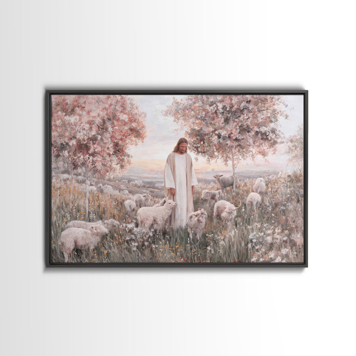 Holy Gathering – Framed Canvas Print – Christian Christmas Art – Vintage Christian Art – Christian Wall Art – Christmas Canvas Wall Art – C