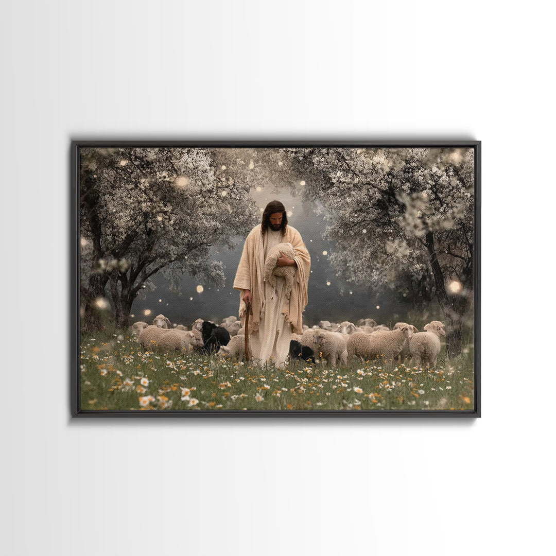 Cross Of Dawn – Framed Canvas Print – Christian Wall Art – Christian Art Canvas – Christian Painting – Modern Christian Art – Christian Chr