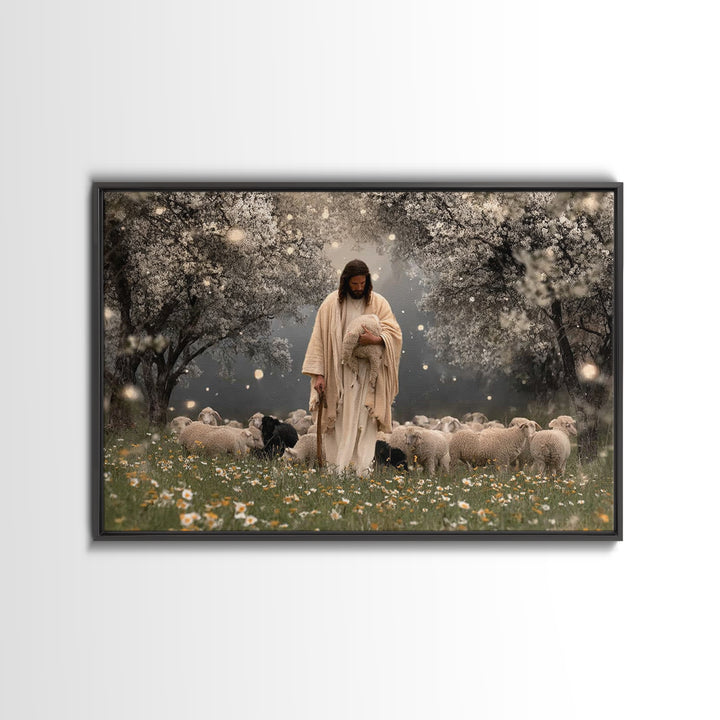 Cross Of Dawn – Framed Canvas Print – Christian Wall Art – Christian Art Canvas – Christian Painting – Modern Christian Art – Christian Chr