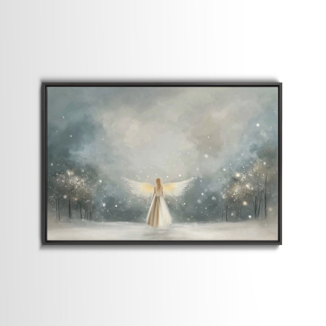 Hilltop Crosslight – Framed Canvas Print – Christian Art – Christian Wall Art – Moody Christian Art – Christian Art Canvas – Christmas Art