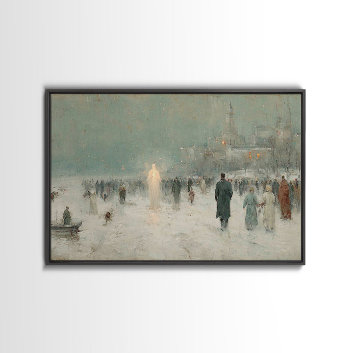 Holy Manger Silence – Framed Canvas Print – Christmas Art – Christian Art Work – Christian Art Canvas – Framed Christmas Art – Christian Ch