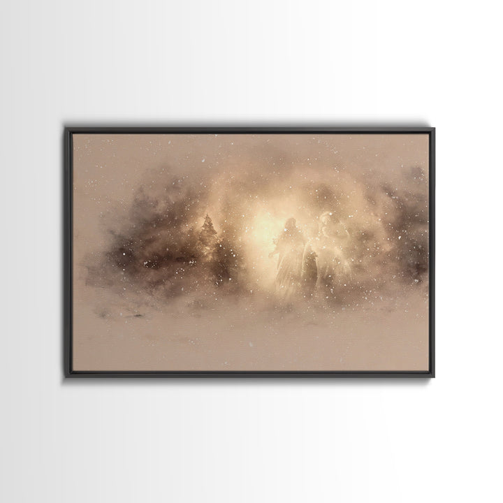 Shepherd Of Peace – Framed Canvas Print – Christian Art – Christian Wall Art – Minimalist Christian Art – Christian Art Print – Christmas A