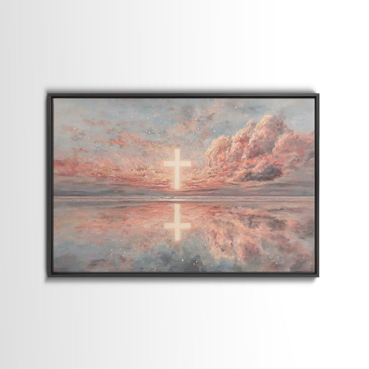 Cave Of New Light – Framed Canvas Print – Christian Christmas Art – Christian Art Painting – Framed Christian Art – Christmas Wall Art – Ch