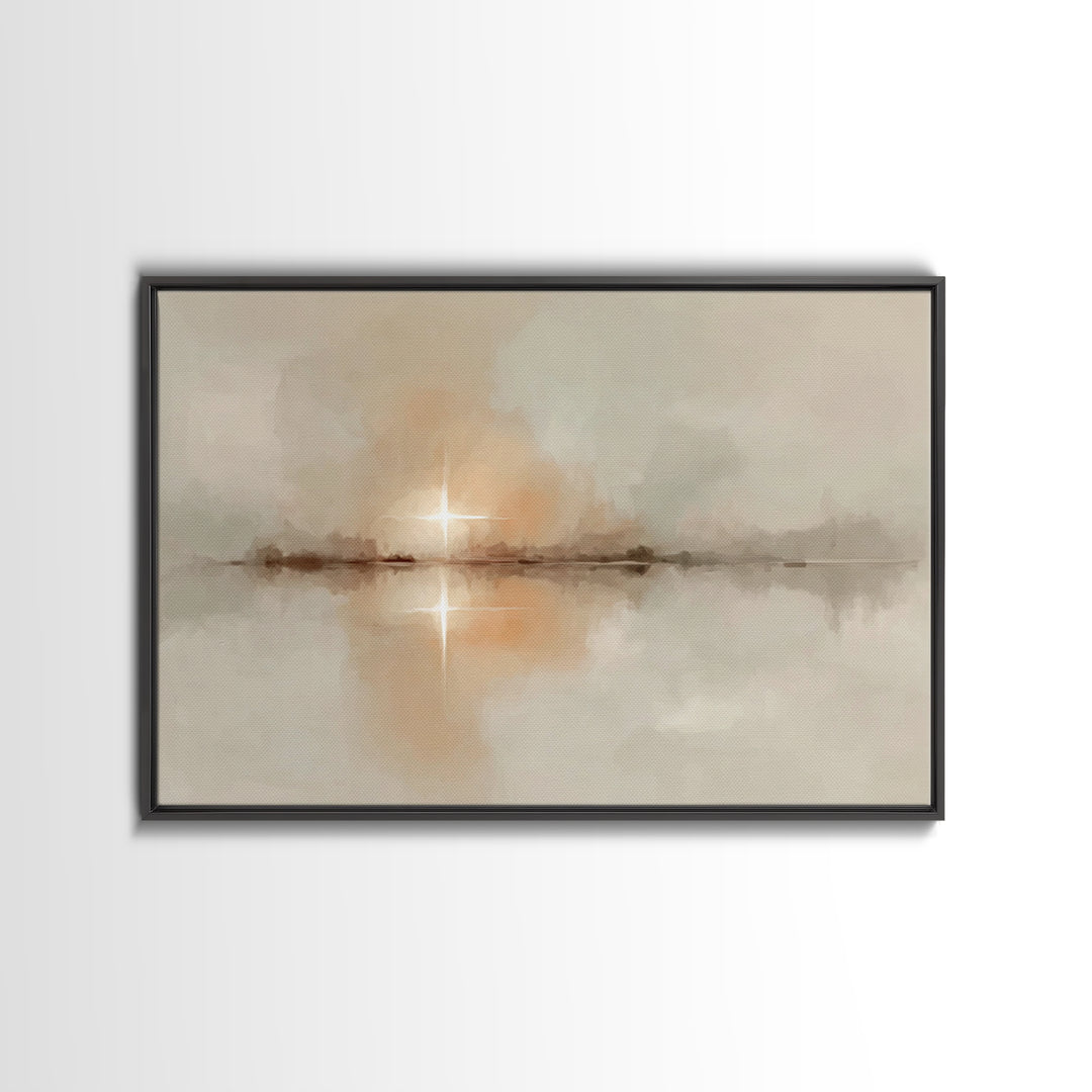 Golden Nativity Glow – Framed Canvas Print – Christian Art – Framed Christian Art – Christmas Art Prints – Christian Art Canvas – Christian